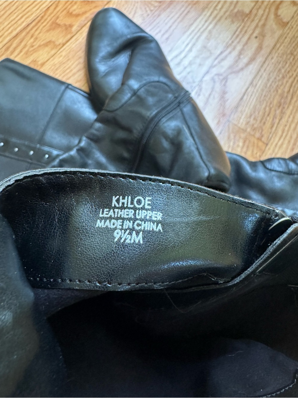Tahari Black Over-the-Knee Leather Boots with Stud Trim - Picture 4 of 5
